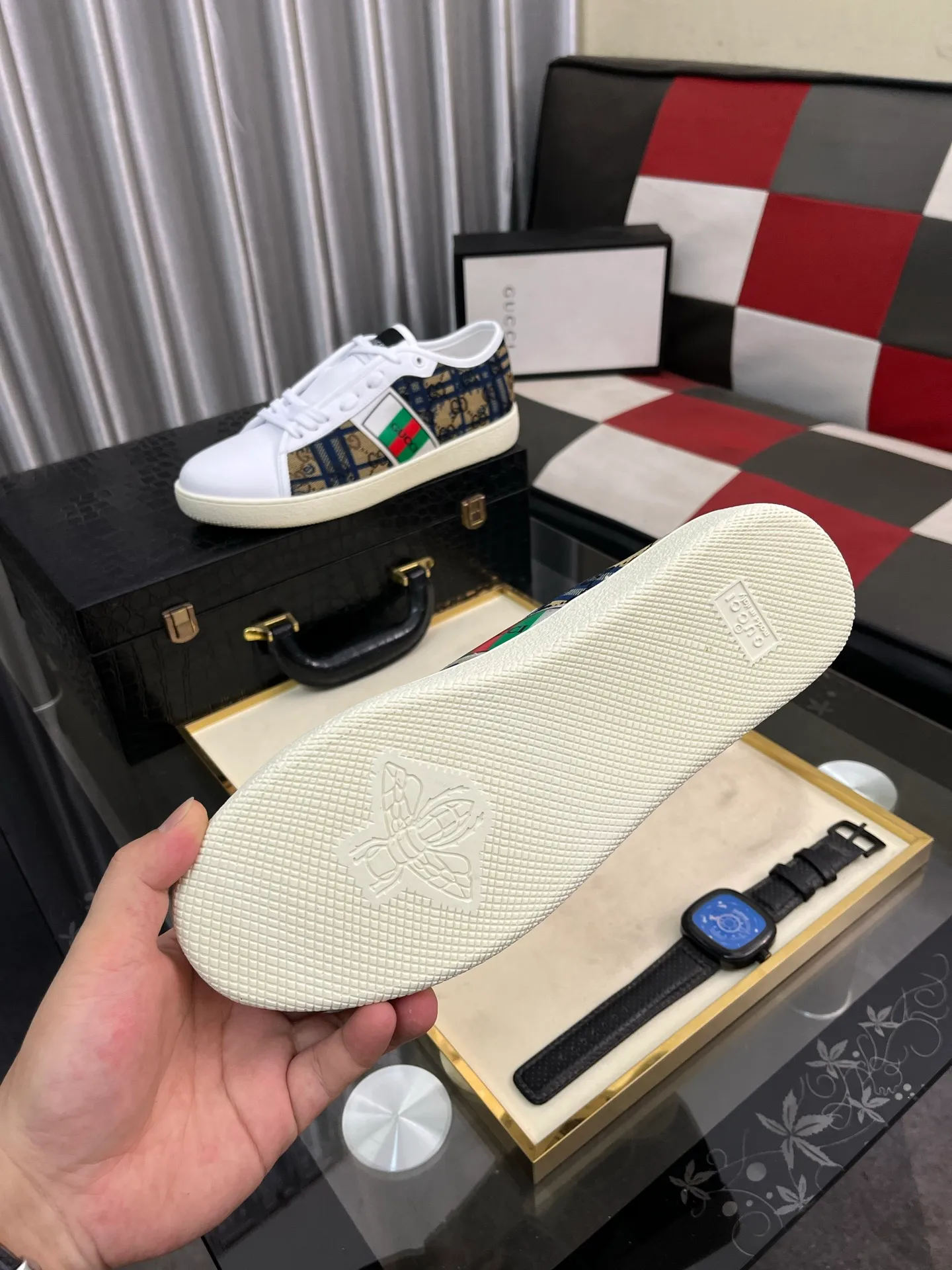 Men's Men's Shoes💰400⌚️⌚️" GUCCI" New official website • Same style, latest • hot style casual shoes, top brand [seduce] luxury ~ purchasing agency, top ~ quality. Products sold at the counter [strong] Original embossed calfskin fabric ➕ Comfortable sheepskin lining, code number: 38-443️⃣colors available